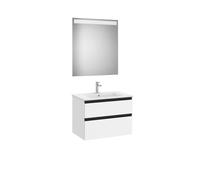 The Gap Pack 2 Tiroirs (Unik+Miroir) 700Mm Blanc Mat/Poignées Noires - ROCA A851510509