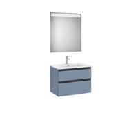 The Gap Pack 2 Tiroirs (Unik+Miroir) 700Mm Bleu Mat/ Poignées Noires - ROCA A851510548