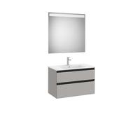 The Gap Pack 2 Tiroirs (Unik+Miroir) 800Mm Gris Moyen Mat/Poignées Noires - ROCA A851511547