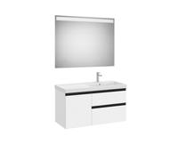 The gap pack 2t + 1p lavabo mural droite 1000mm blanc mat/poignées noires - ROCA A851980509