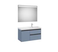 The gap pack 2t + 1p lavabo mural droite 1000mm bleu mat/ poignées noires - ROCA A851980548