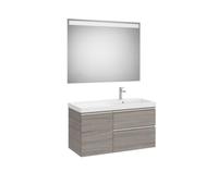 The gap pack 2t + 1p lavabo mural droite 1000mm city oak/poignées nickel mat - ROCA A851980402