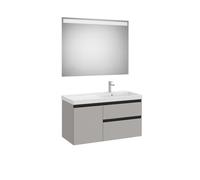 The gap pack 2t + 1p lavabo mural droite 1000mm gris moyen mat/poignées noires - ROCA A851980547