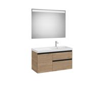 The gap pack 2t + 1p lavabo mural droite 1000mm noyer/poignées noires - ROCA A851980517