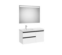 The gap pack 2t + 1p lavabo mural gauche 1000mm blanc mat/poignées noires - ROCA A851979509