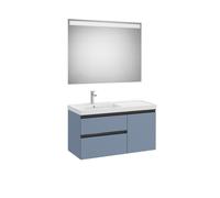 The gap pack 2t + 1p lavabo mural gauche 1000mm bleu mat/ poignées noires - ROCA A851979548