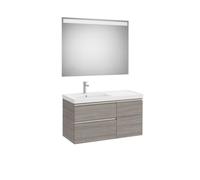 The gap pack 2t + 1p lavabo mural gauche 1000mm city oak/poignées nickel mat - ROCA A851979402