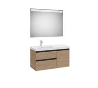 The gap pack 2t + 1p lavabo mural gauche 1000mm noyer/poignées noires - ROCA A851979517