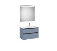 The Gap Pack 2T Lavabo À Gauche (Unik+Miroir) 800Mm Bleu Mat/ Poignées Noires - ROCA A851512548