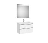 The gap pack 2t lavabo mural 800mm blanc brillant/poignées alu brillantes - ROCA A851975806