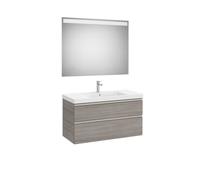 The gap pack 2t lavabo mural centré 1000mm city oak/poignées nickel mat - ROCA A851976402