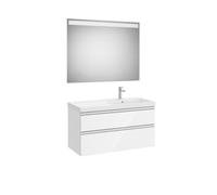 The gap pack 2t lavabo mural droite 1000 blanc brillant/poignées alu brillantes - ROCA A851978806