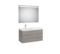 The gap pack 2t lavabo mural gauche 1000mm city oak/poignées nickel mat - ROCA A851977402