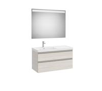 The gap pack 2t lavabo mural gauche 1000mm frêne nordic/poignées nickel mat - ROCA A851977434