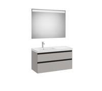 The gap pack 2t lavabo mural gauche 1000mm gris moyen mat/poignées noires - ROCA A851977547