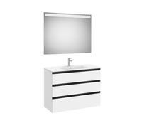 The Gap Pack 3 Tiroirs (Unik+Miroir) 1000 Mm Centré Blanc Mat/Poignées Noires - ROCA A851855509