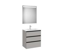 The Gap Pack 3 Tiroirs (Unik+Miroir) 700Mm Gris Moyen Mat/Poignées Noires - ROCA A851518547