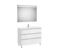 The Gap Pack 3T 1000 Mm Centré Blanc Brillant/Poignées Alu Brillantes - ROCA A851855806