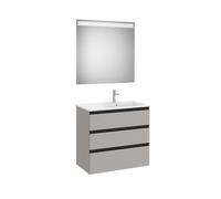 The Gap Pack 3T Lavabo À Droite 800Mm Gris Moyen Mat/Poignées Noires - ROCA A851521547