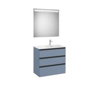 The Gap Pack 3T Lavabo À Droite (Unik+Miroir) 800Mm Bleu Mat/ Poignées Noires - ROCA A851521548