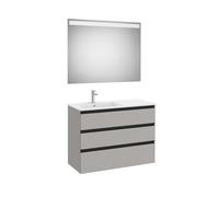 The Gap Pack 3T Lavabo À Gauche 1000Mm Gris Moyen Mat/Poignées Noires - ROCA A851522547