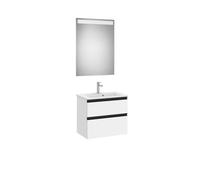 The Gap Pack Compact 2 Tiroirs (Unik+Miroir) 600Mm Blanc Mat/Poignées Noires - ROCA A851526509