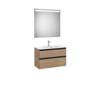 The Gap Pack Compact 2 Tiroirs (Unik+Miroir) 800Mm Noyer/Poignées Noires - ROCA A851528517