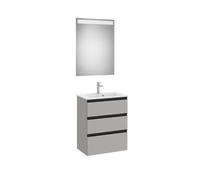 The Gap Pack Compact 3T (Unik+Miroir) 600Mm Gris Moyen Mat/Poignées Noires - ROCA A851529547