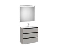 The Gap Pack Compact 3T (Unik+Miroir) 800Mm Gris Moyen Mat/Poignées Noires - ROCA A851530547