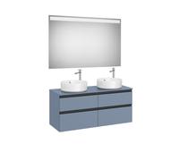 The Gap Pack Pour 2 Vasques À Poser 1200Mm Bleu Mat/ Poignées Noires - ROCA A851537548