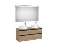 The Gap Pack Pour 2 Vasques À Poser 1200Mm Noyer/Poignées Noires - ROCA A851537517