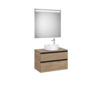 The Gap Pack Pour Vasque À Poser 800Mm Noyer/Poignées Noires - ROCA A851532517