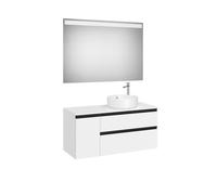 The Gap Pack Pour Vasque À Poser À Droite 1100Mm Blanc Mat/Poignées Noires - ROCA A851535509