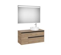 The Gap Pack Pour Vasque À Poser À Droite 1100Mm Noyer/Poignées Noires - ROCA A851535517