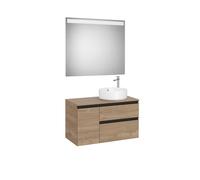 The Gap Pack Pour Vasque À Poser À Droite 900Mm Noyer/Poignées Noires - ROCA A851533517