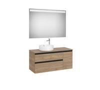 The Gap Pack Pour Vasque À Poser À Gauche 1100Mm Noyer/Poignées Noires - ROCA A851536517