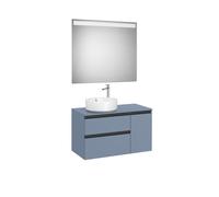 The Gap Pack Pour Vasque À Poser À Gauche 900Mm Bleu Mat/ Poignées Noires - ROCA A851534548