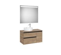 The Gap Pack Pour Vasque À Poser À Gauche 900Mm Noyer/Poignées Noires - ROCA A851534517