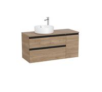 The Gap Pour Lavabo À Gauche 1100 Mm Noyer/Poignées Noires - ROCA A851505517