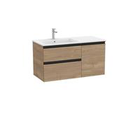 The gap unik 2t + 1p lavabo asymétrique gauche slim 1000 noyer/poignées noires - ROCA A851996517