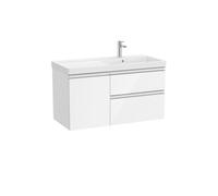 The gap unik 2t+1p lavabo mural asym dte 1000 blanc brill/poignées alu brill - ROCA A851969806