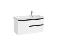The gap unik 2t+1p lavabo mural asym dte 1000 mm blanc mat/poignées noires - ROCA A851969509