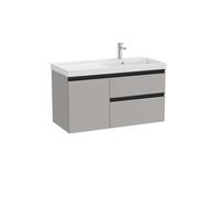 The gap unik 2t+1p lavabo mural asym dte 1000 mm gris moyen mat/poignées noires - ROCA A851969547