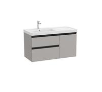 The gap unik 2t+1p lavabo mural asym gch 1000 gris moyen mat/poignées noir - ROCA A851968547
