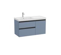The gap unik 2t+1p lavabo mural asym gche 1000 mm bleu mat/ poignées noires - ROCA A851968548
