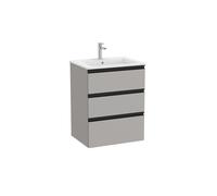 The Gap Unik 3 Tiroirs 600 Mm Gris Moyen Mat/Poignées Noires - ROCA A851484547