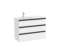 The Gap Unik 3 Tiroirs Lavabo À Gauche 1000 Mm Blanc Mat/Poignées Noires - ROCA A851491509