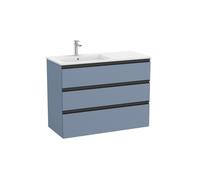 The Gap Unik 3 Tiroirs Lavabo À Gauche 1000 Mm Bleu Mat/ Poignées Noires - ROCA A851491548