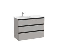 The Gap Unik 3 Tiroirs Lavabo À Gauche 1000 Mm Gris Moyen Mat/Poignées Noires - ROCA A851491547