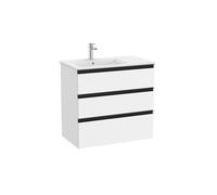 The Gap Unik 3 Tiroirs Lavabo À Gauche 800 Mm Blanc Mat/Poignées Noires - ROCA A851487509